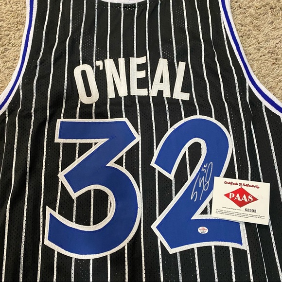 Orlando Magic Autographed Shaquille O’Neal custom XL jersey with COA